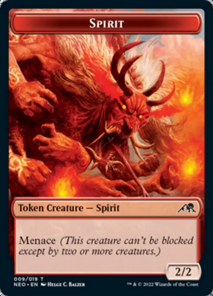 Samurai // Spirit (009) Double-Sided Token [Kamigawa: Neon Dynasty Tokens] - MTG Single