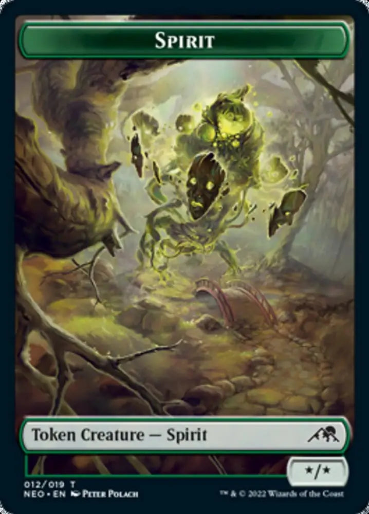 Samurai // Spirit (012) Double-Sided Token [Kamigawa: Neon Dynasty Tokens] - MTG Single