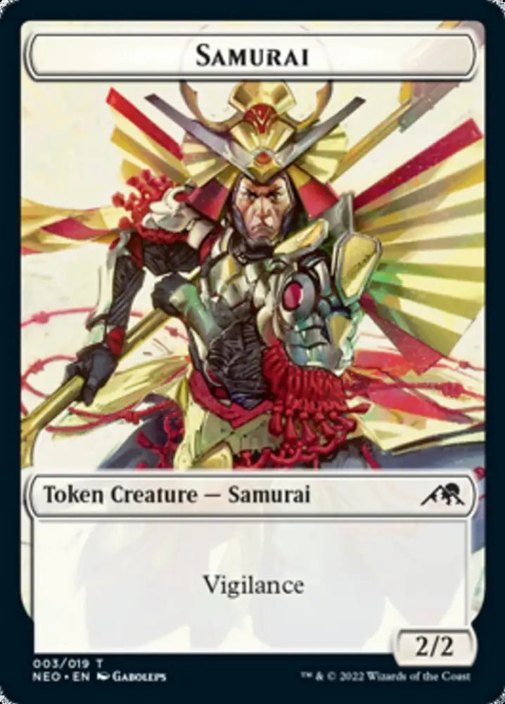 Samurai // Treasure Double-Sided Token [Kamigawa: Neon Dynasty Tokens] - MTG Single