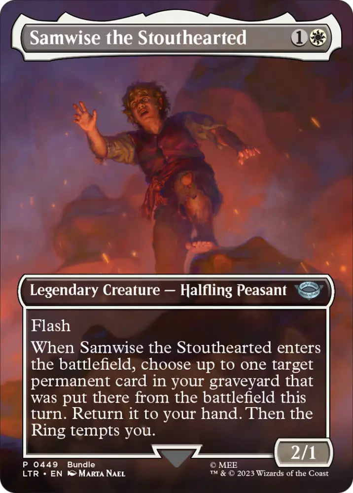 Samwise the Stouthearted (Borderless Alternate Art) [The Lord of the Rings: Tales of Middle-Earth] - MTG Single