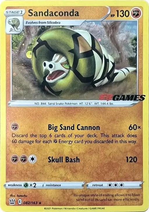 Sandaconda (082/163) (EB Games Exclusive) [Sword & Shield: Battle Styles] - Pokemon Single