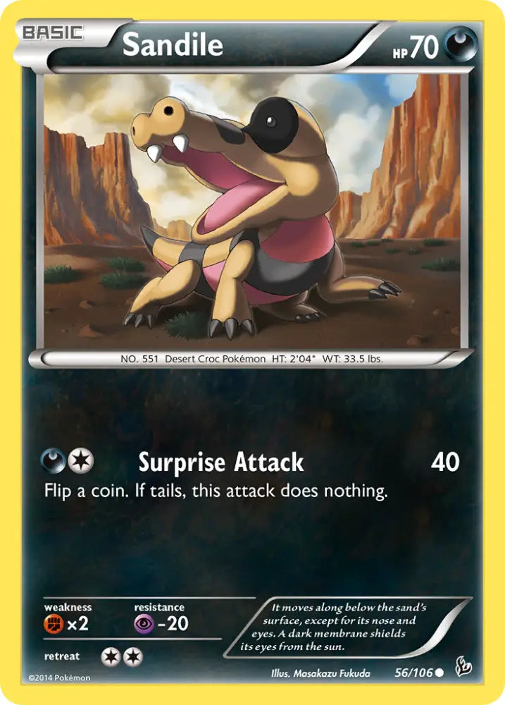 Sandile (56/106) [XY: Flashfire] - Pokemon Single