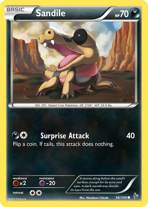 Sandile (56/106) [XY: Flashfire] - Pokemon Single