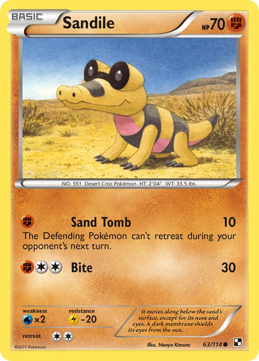 Sandile (63/114) [Black & White: Base Set] - Pokemon Single