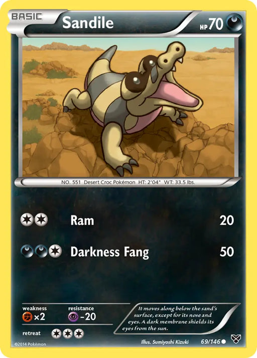 Sandile (69/146) [XY: Base Set] - Pokemon Single