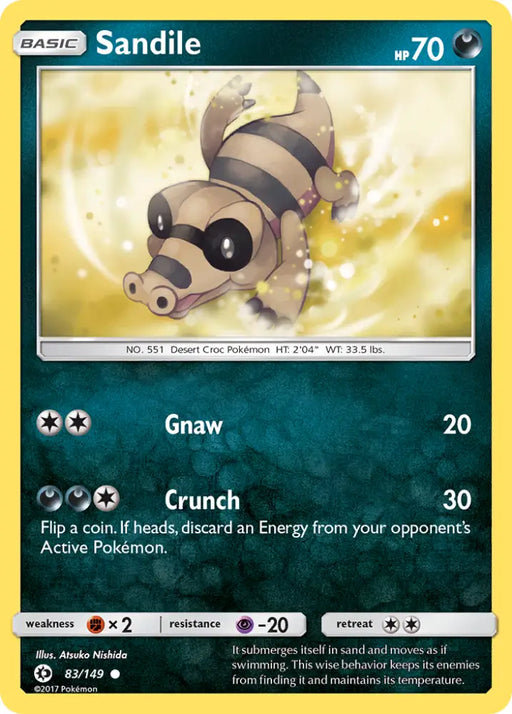 Sandile (83/149) [Sun & Moon: Base Set] - Pokemon Single