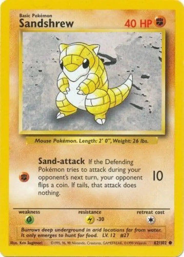 Sandshrew (62/102) [Base Set Unlimited] - Pokemon Single
