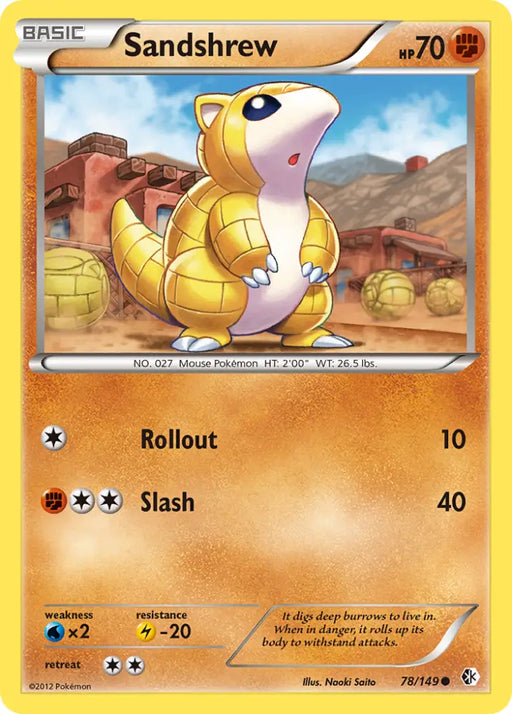 Sandshrew (78/149) [Black & White: Boundaries Crossed] - Pokemon Single