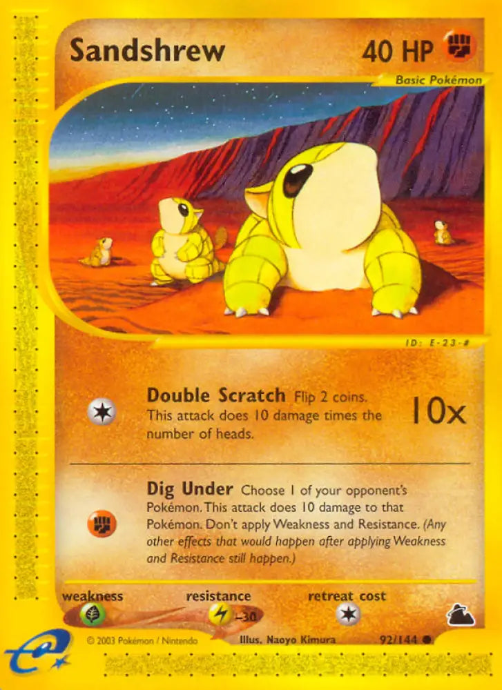 Sandshrew (92/144) [Skyridge] - Pokemon Single