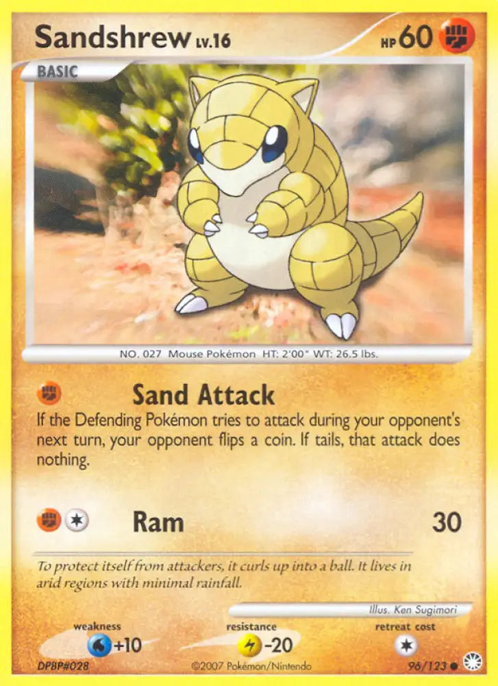 Sandshrew (96/123) [Diamond & Pearl: Mysterious Treasures] - Pokemon Single
