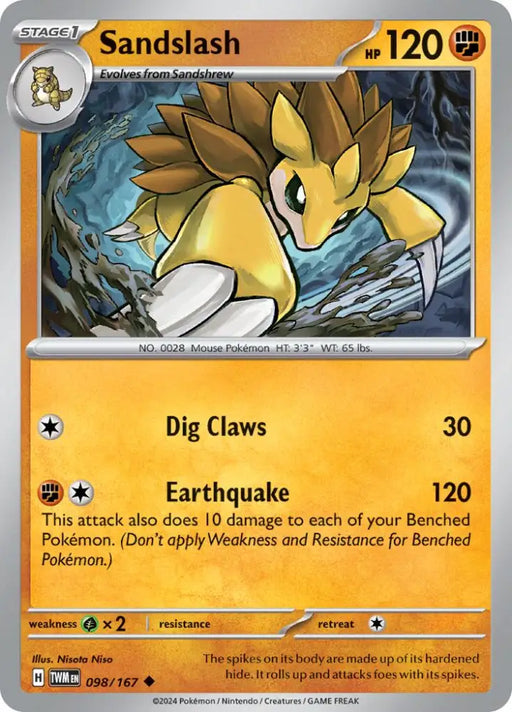 Sandslash (098/167) [Scarlet & Violet: Twilight Masquerade] - Pokemon Single