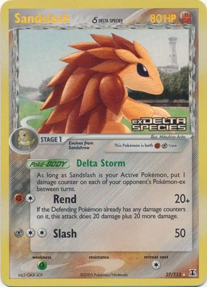Sandslash (27/113) (Delta Species) (Stamped) [EX: Delta Species] - Pokemon Single