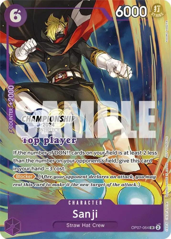 Sanji (Championship 2024 Top Player Pack) (OP07-064) [One Piece Promotion Cards]