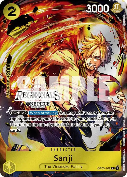 Sanji (Online Regional 2024) [Participant] (OP03-102) [One Piece Promotion Cards]