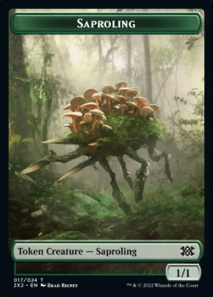 Saproling // Monk Double-Sided Token [Double Masters 2022 Tokens] - MTG Single