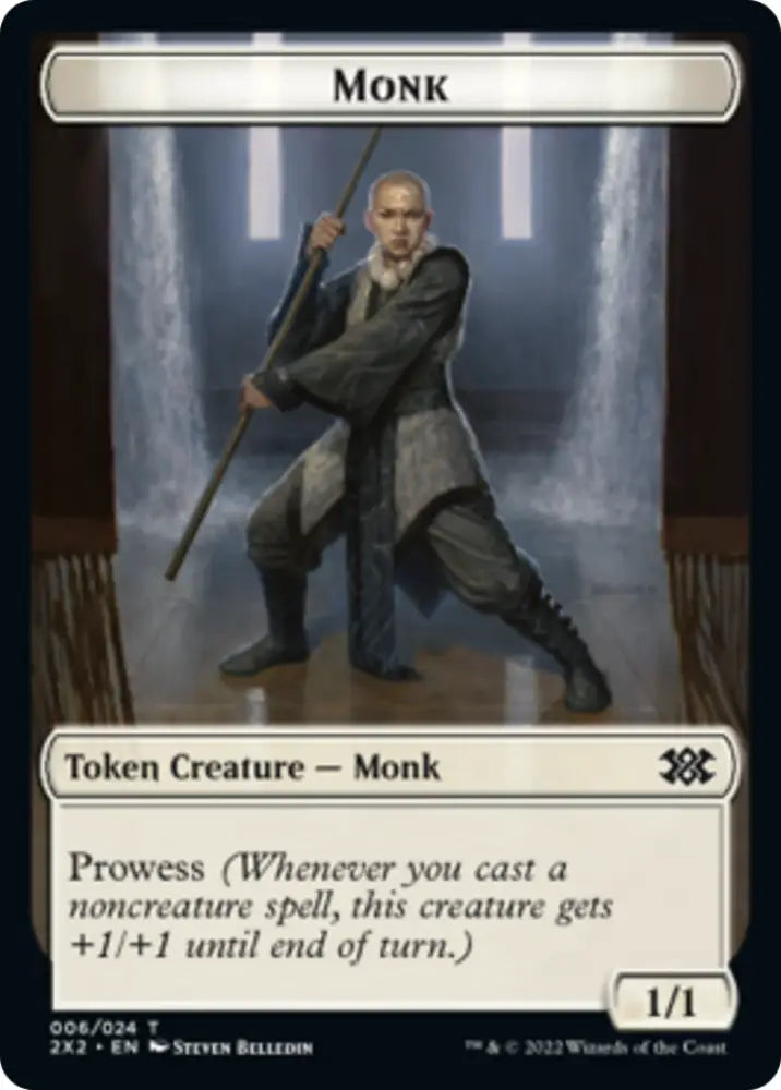 Saproling // Monk Double-Sided Token [Double Masters 2022 Tokens] - MTG Single