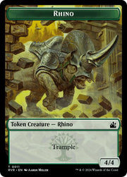 Saproling // Rhino Double-Sided Token [Ravnica Remastered Tokens] - MTG Single