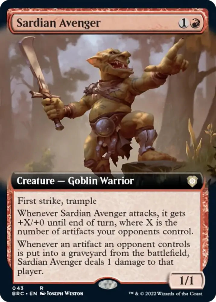 Sardian Avenger (Extended Art) [The Brothers’ War Commander] - MTG Single