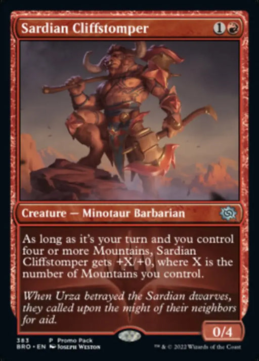 Sardian Cliffstomper (Promo Pack) [The Brothers’ War Promos] - MTG Single