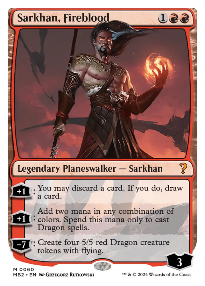 Sarkhan Fireblood (White Border) [Mystery Booster 2] - MTG Single