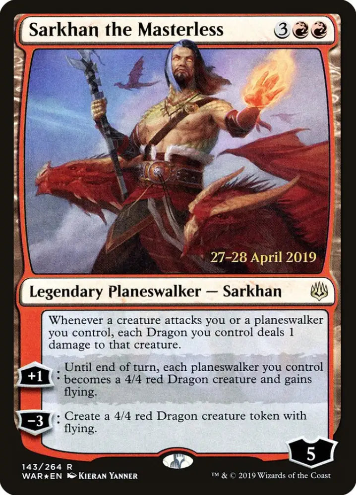 Sarkhan the Masterless (143s★) JA [War of the Spark Promos] - MTG Single