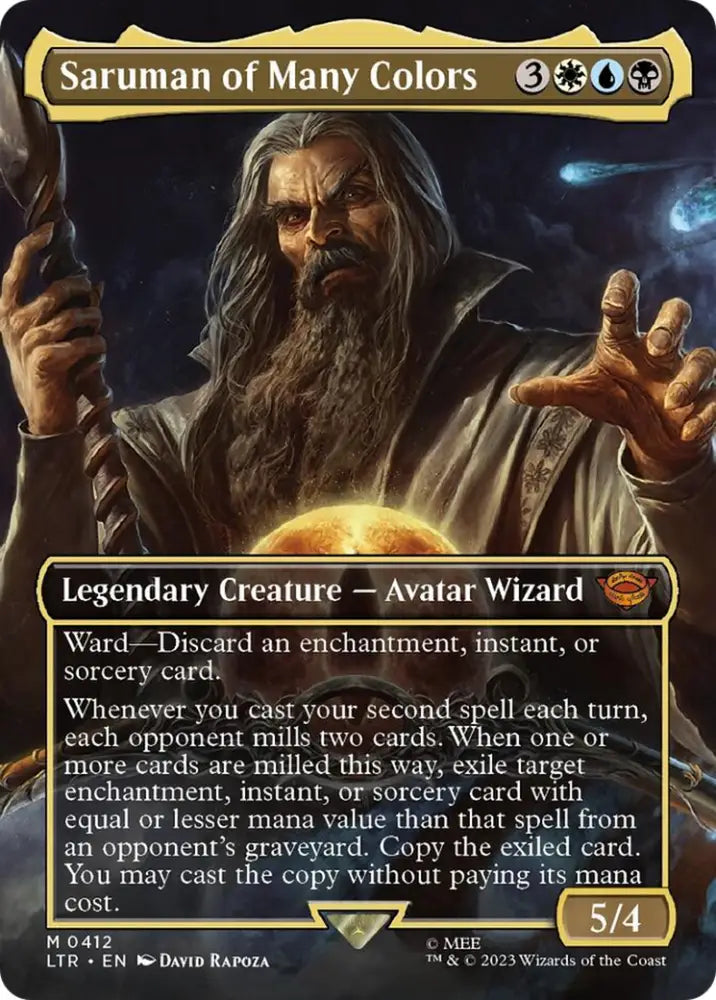 Saruman of Many Colors (Borderless Alternate Art) [The Lord of the Rings: Tales of Middle-Earth] - MTG Single