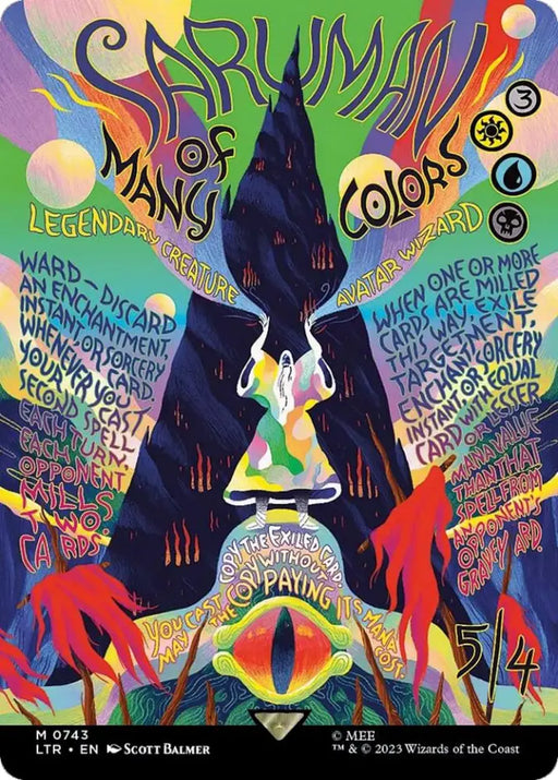 Saruman of Many Colors (Borderless Poster) [The Lord of the Rings: Tales of Middle-Earth] - MTG Single