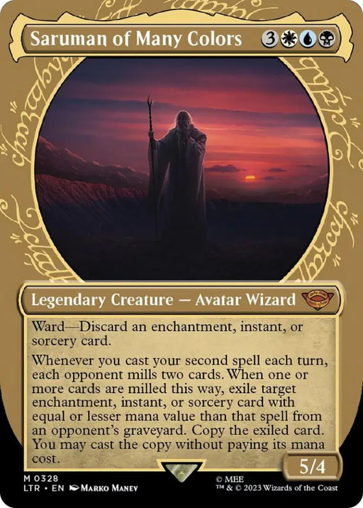 Saruman of Many Colors (Showcase Ring Frame) [The Lord of the Rings: Tales of Middle-Earth] - MTG Single