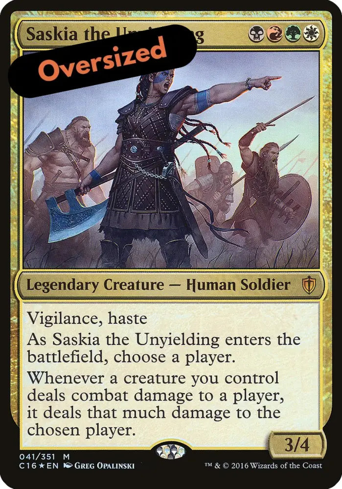Saskia the Unyielding (Oversized) [Commander 2016 Oversized] - MTG Single