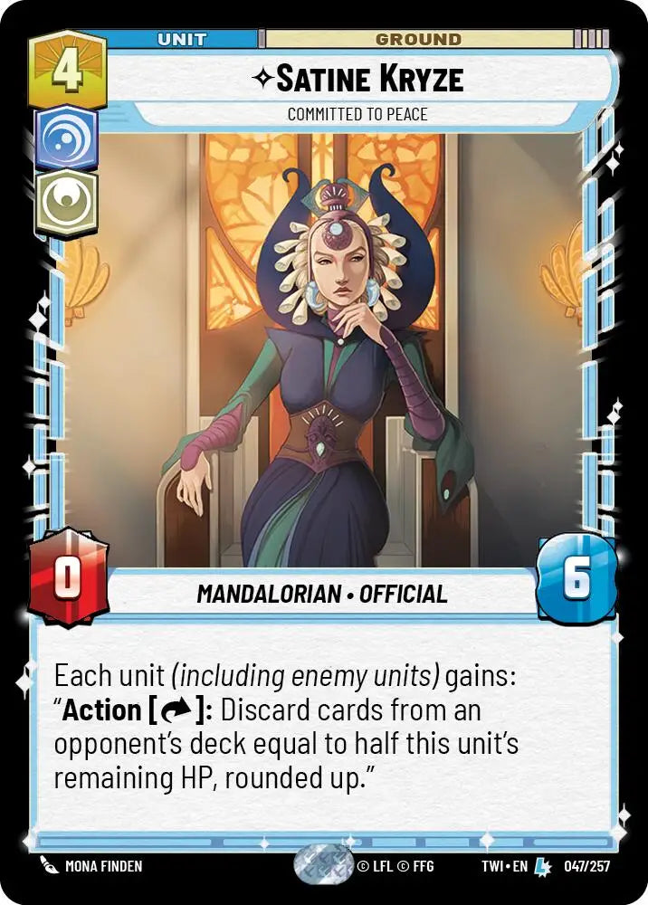 Satine Kryze - Committed to Peace (047/257) [Twilight of the Republic] - Star Wars: Unlimited Single