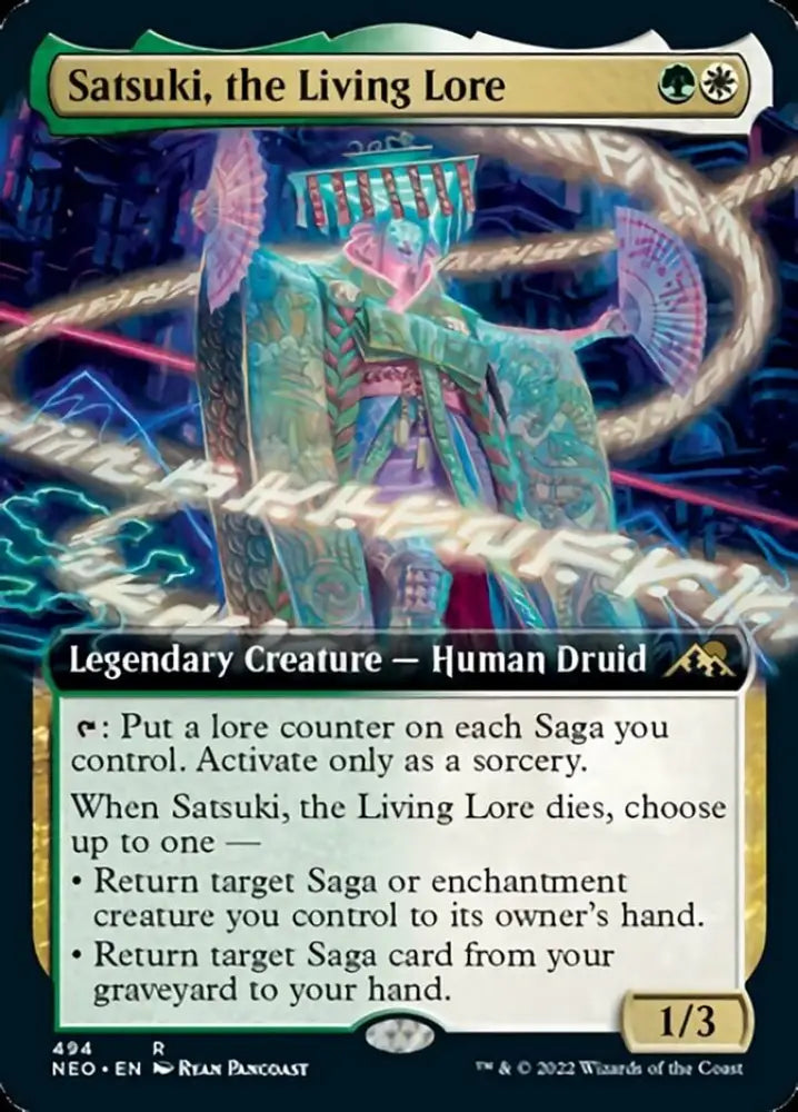 Satsuki the Living Lore (Extended Art) [Kamigawa: Neon Dynasty] - MTG Single