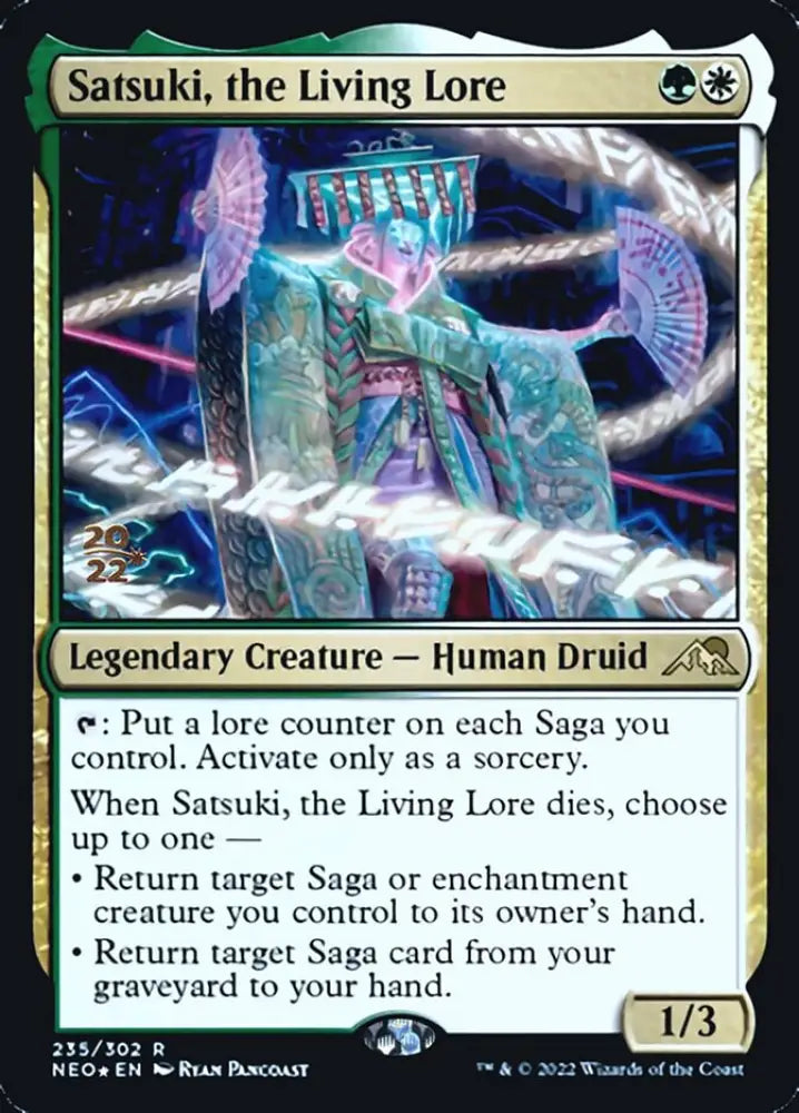 Satsuki the Living Lore [Kamigawa: Neon Dynasty Prerelease Promos] - MTG Single