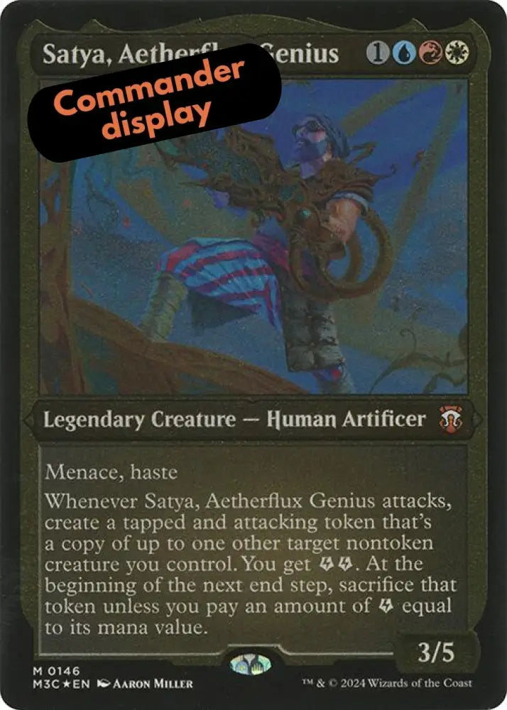 Satya Aetherflux Genius (Display Commander) [Modern Horizons 3 Commander] - MTG Single