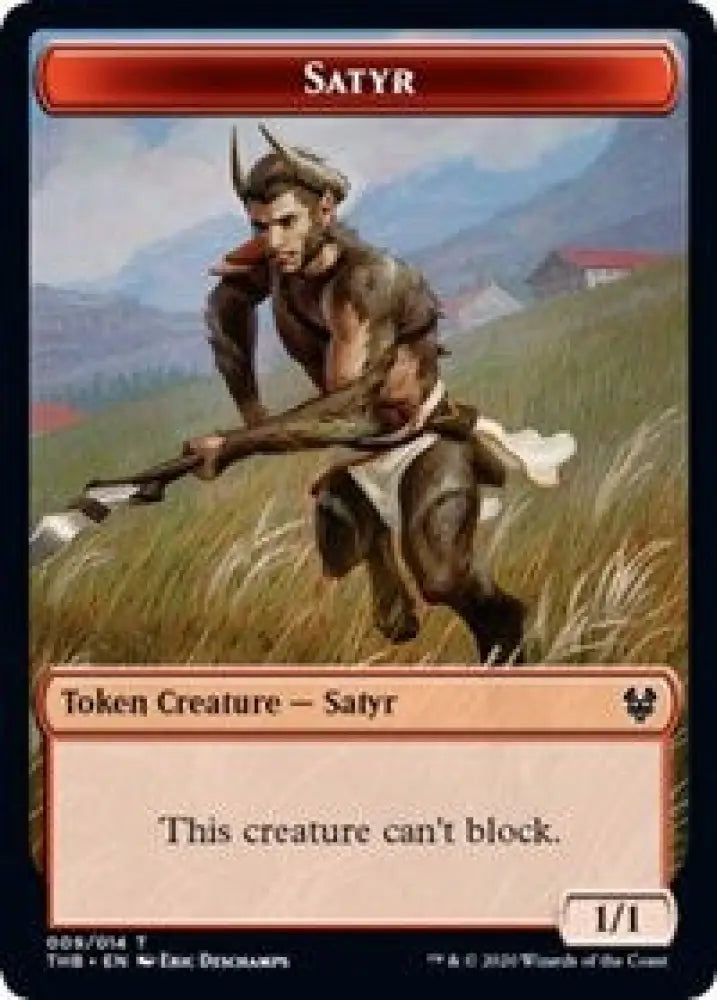 Satyr // Wolf Double-Sided Token [Theros Beyond Death Tokens] - MTG Single