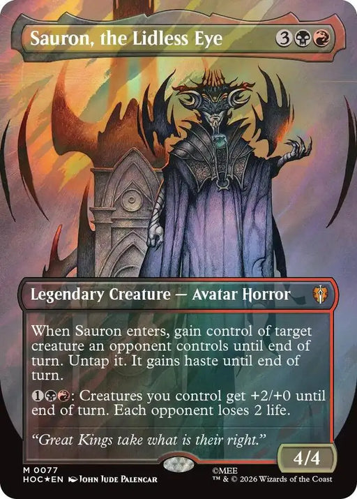 Sauron, the Lidless Eye (Borderless) (Surge Foil) (77) [The Hobbit: Eternal-Legal]