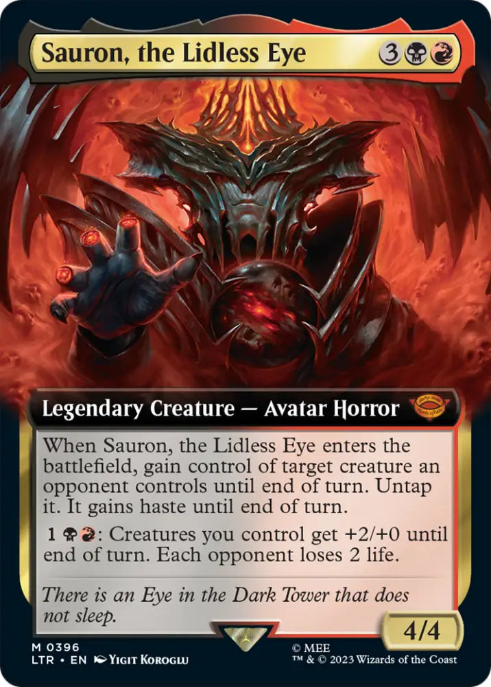 Sauron the Lidless Eye (Extended Art) [The Lord of the Rings: Tales of Middle-Earth] - MTG Single