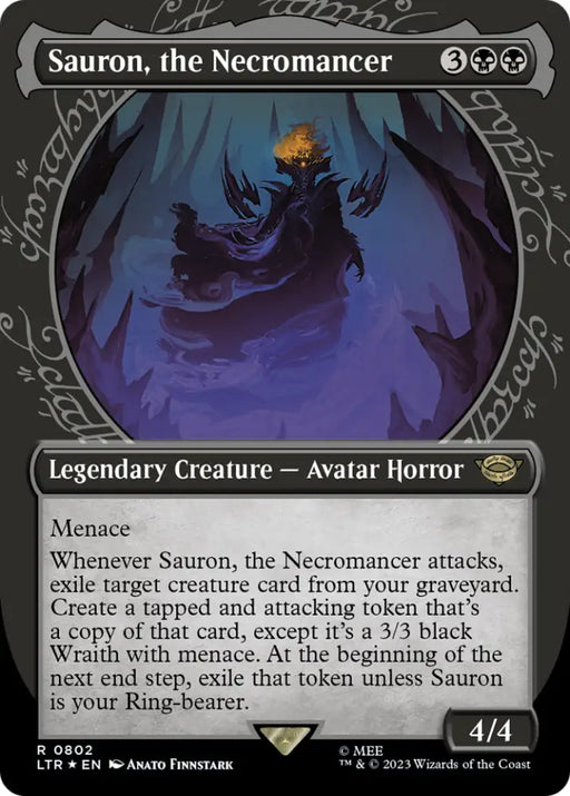 Sauron the Necromancer (Showcase) (Surge Foil) [The Lord of the Rings: Tales of Middle-Earth] - MTG Single