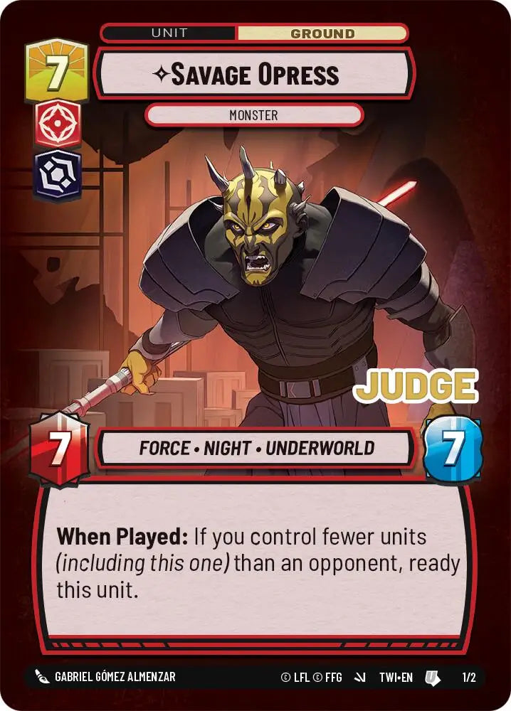 Savage Opress - Monster (1/2) [Judge Promos] - Star Wars: Unlimited Single