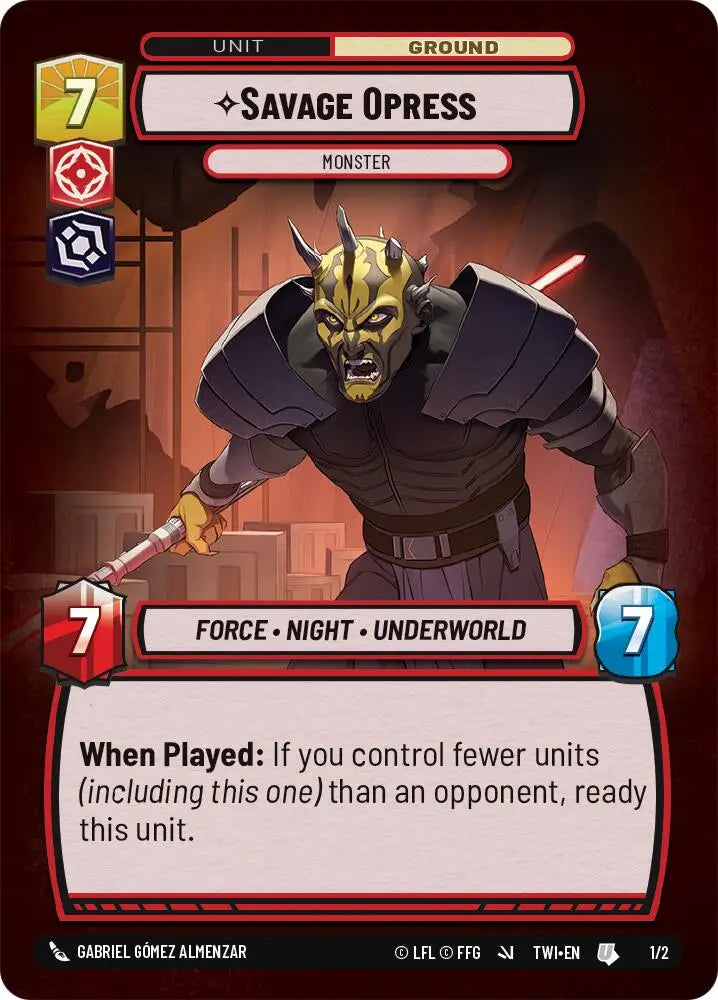 Savage Opress - Monster (1/2) (1/2) [Store Showdown Promos] - Star Wars: Unlimited Single