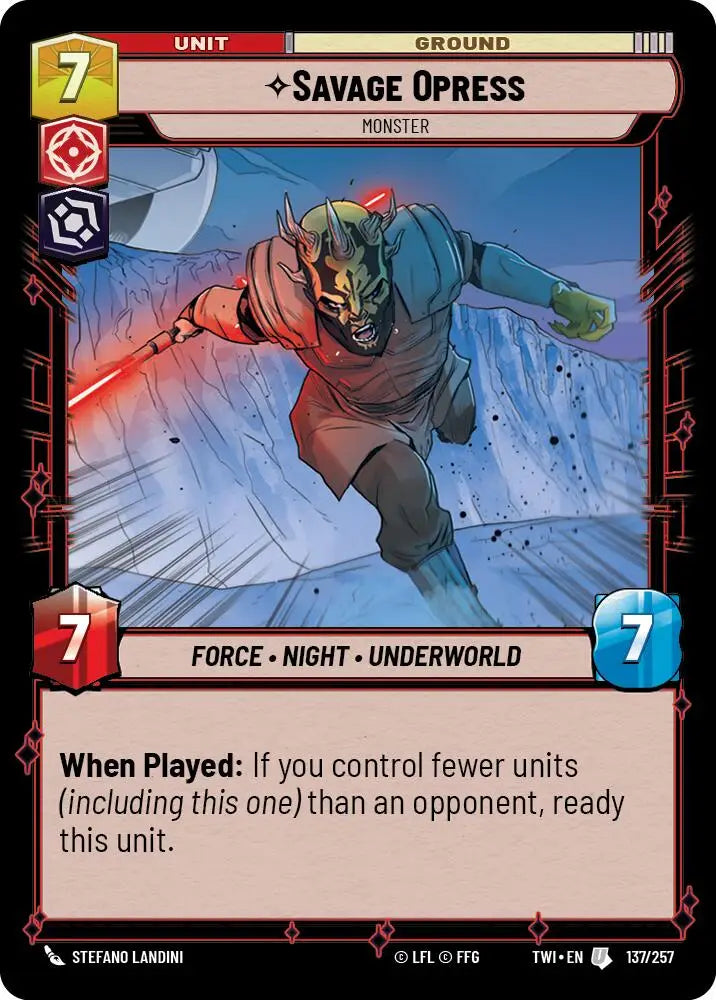 Savage Opress - Monster (137/257) [Twilight of the Republic] - Star Wars: Unlimited Single