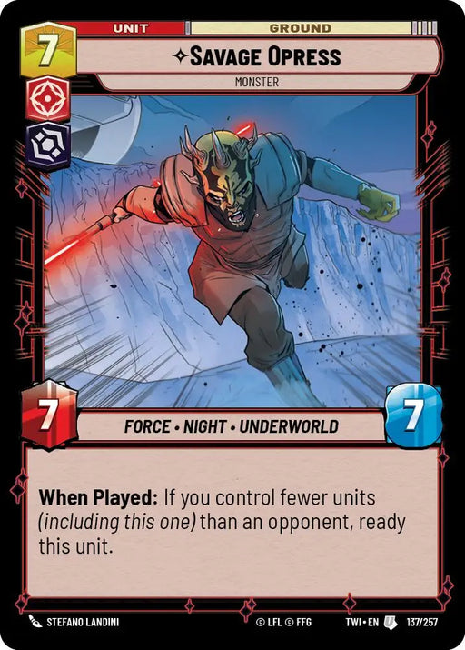 Savage Opress - Monster (137/257) [Twilight of the Republic] - Star Wars: Unlimited Single