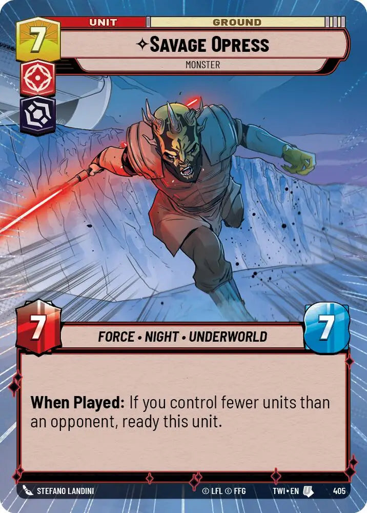 Savage Opress - Monster (Hyperspace) (405) [Twilight of the Republic] - Star Wars: Unlimited Single