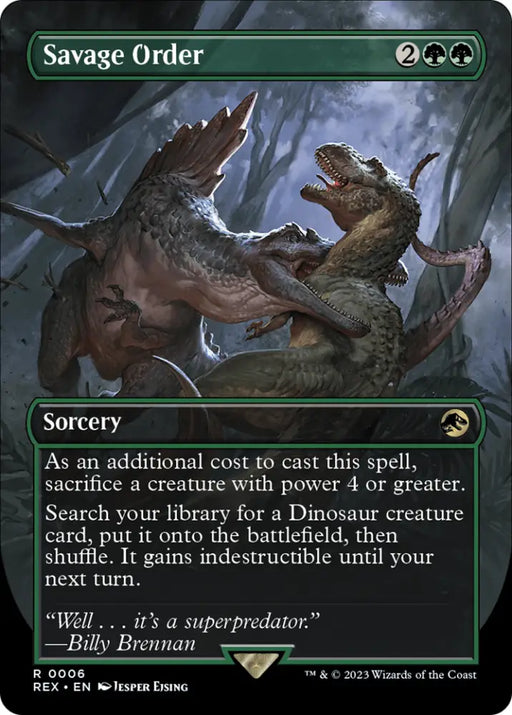 Savage Order (Borderless) [Jurassic World Collection] - MTG Single