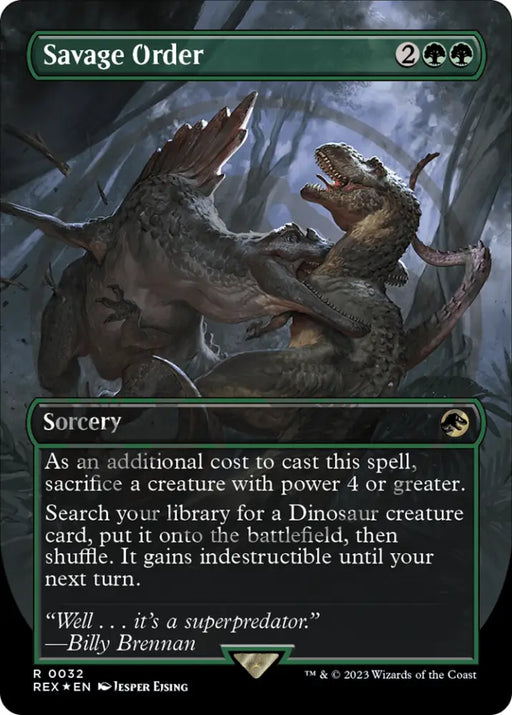 Savage Order (Emblem) (Borderless) [Jurassic World Collection Tokens] - MTG Single