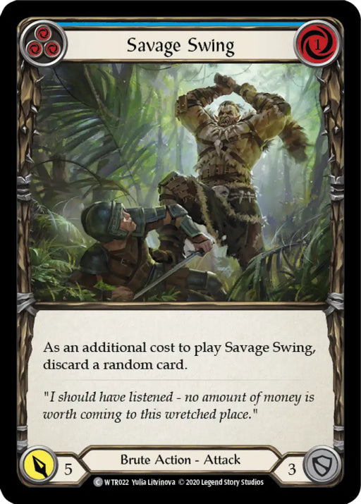 Savage Swing (Blue) [Welcome to Rathe Unlimited] Unlimited Rainbow Foil - Flesh And Blood Single