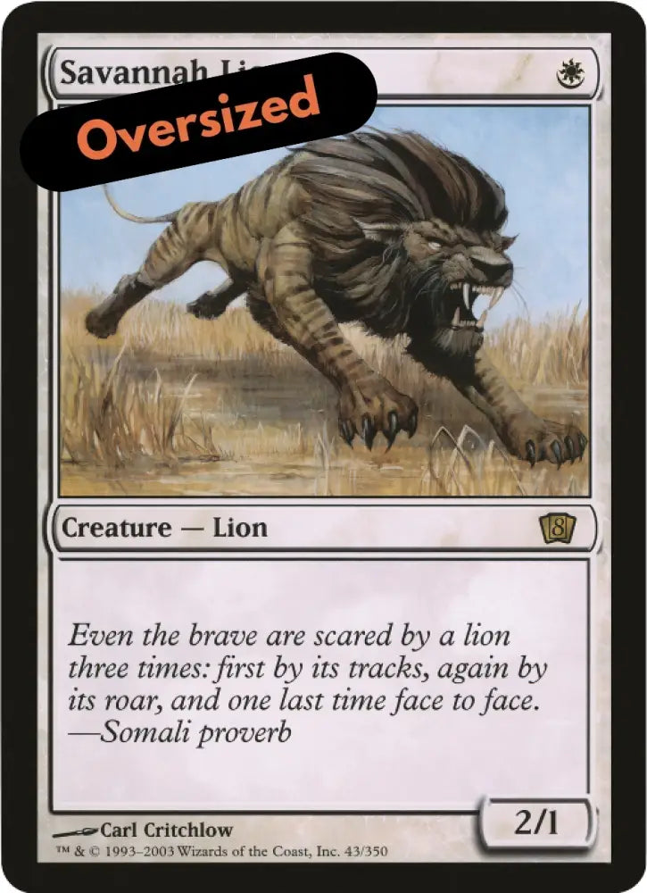Savannah Lions (Oversized) [Eighth Edition Box Topper] - MTG Single