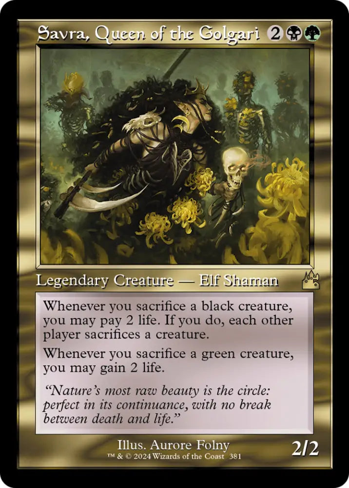 Savra Queen of the Golgari (Retro Frame) [Ravnica Remastered] - MTG Single