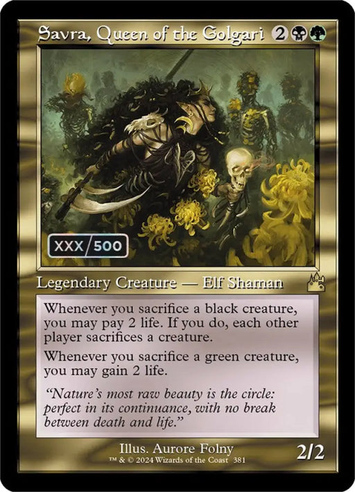 Savra Queen of the Golgari (Retro) (Serialized) [Ravnica Remastered] - MTG Single