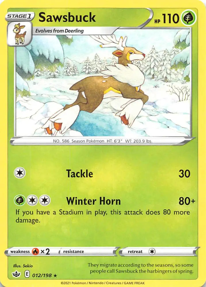 Sawsbuck (012/198) [Sword & Shield: Chilling Reign] - Pokemon Single