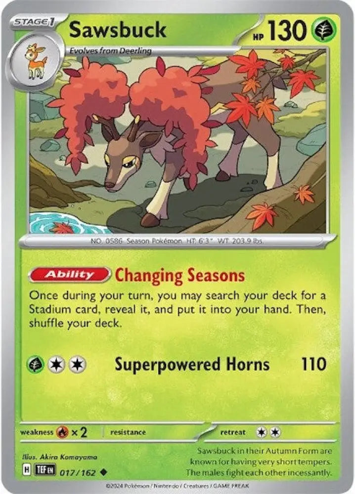 Sawsbuck (017/162) [Scarlet & Violet: Temporal Forces] - Pokemon Single
